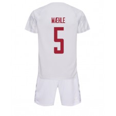 Danmark Joakim Maehle #5 Bortaställ Barn VM 2022 Korta ärmar (+ Korta byxor)